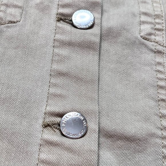 Risen Los Angeles Medium Women's Tan Sleeveless Denim Distressed Vest Brown/Tan - Picture 7 of 13